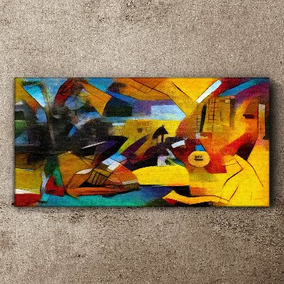 Abstract landscape in intense colors Print on canvas