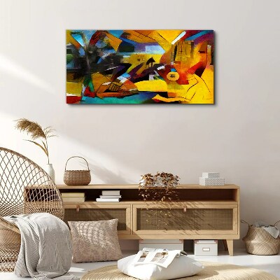 Abstract landscape in intense colors Print on canvas