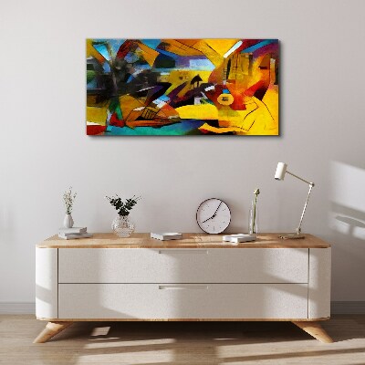 Abstract landscape in intense colors Print on canvas
