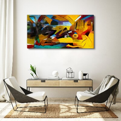 Abstract landscape in intense colors Print on canvas