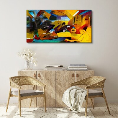 Abstract landscape in intense colors Print on canvas