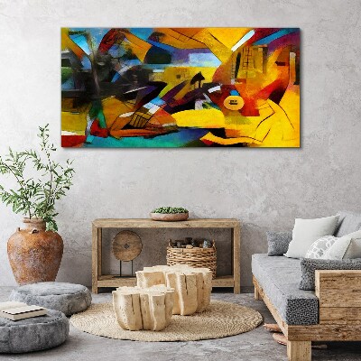 Abstract landscape in intense colors Print on canvas