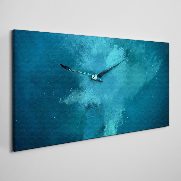 A bird in the blue space Canvas wall art