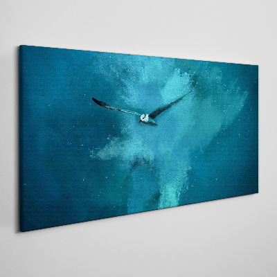A bird in the blue space Canvas wall art