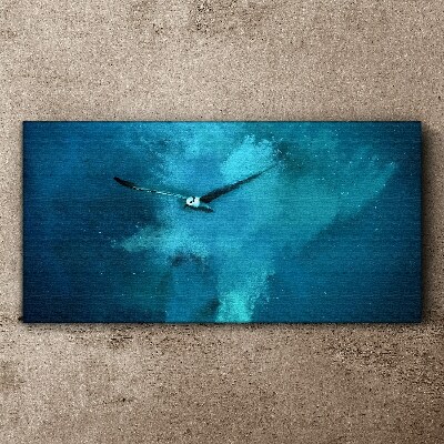 A bird in the blue space Canvas wall art