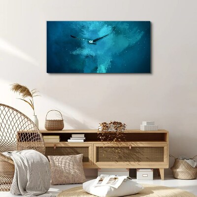 A bird in the blue space Canvas wall art