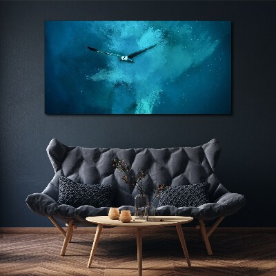 A bird in the blue space Canvas wall art