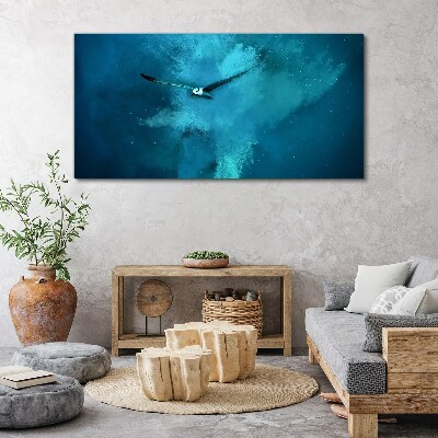 A bird in the blue space Canvas wall art