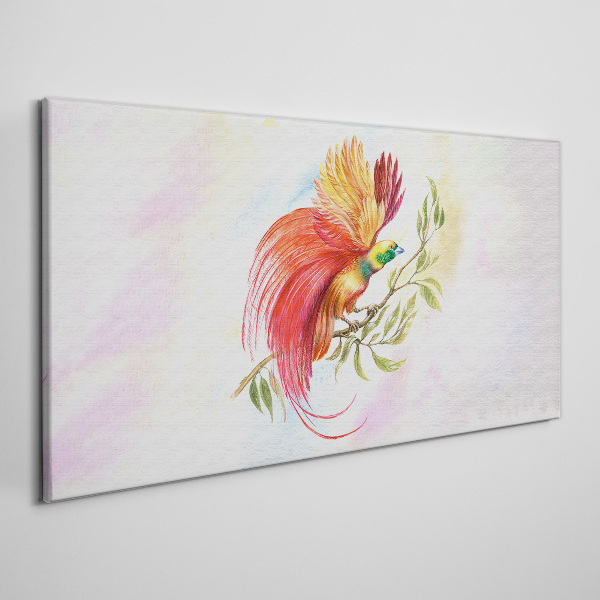 Colorful bird on a branch Canvas wall art