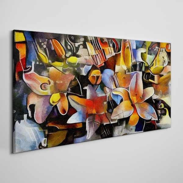 Floral abstraction in intense colors Canvas wall art