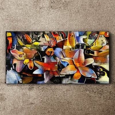 Floral abstraction in intense colors Canvas wall art