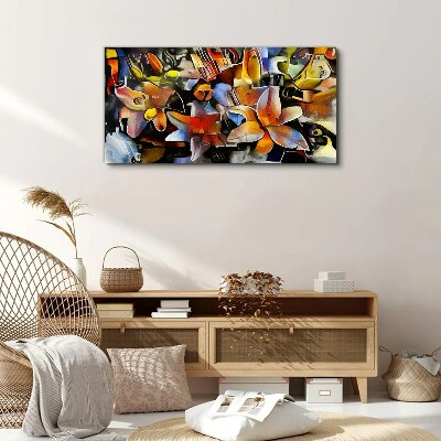 Floral abstraction in intense colors Canvas wall art