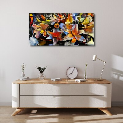 Floral abstraction in intense colors Canvas wall art