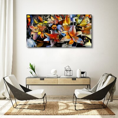 Floral abstraction in intense colors Canvas wall art