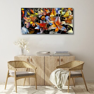 Floral abstraction in intense colors Canvas wall art
