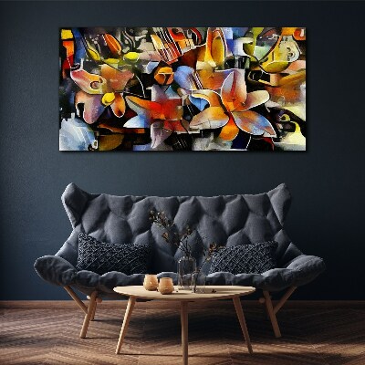 Floral abstraction in intense colors Canvas wall art