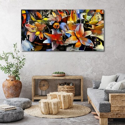 Floral abstraction in intense colors Canvas wall art