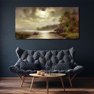 A peaceful landscape by the water Canvas wall art