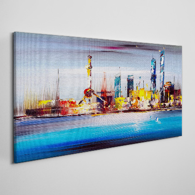 Modern cityscape panorama Canvas wall art