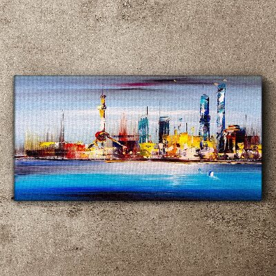 Modern cityscape panorama Canvas wall art