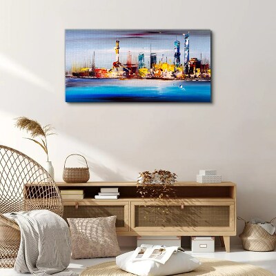 Modern cityscape panorama Canvas wall art