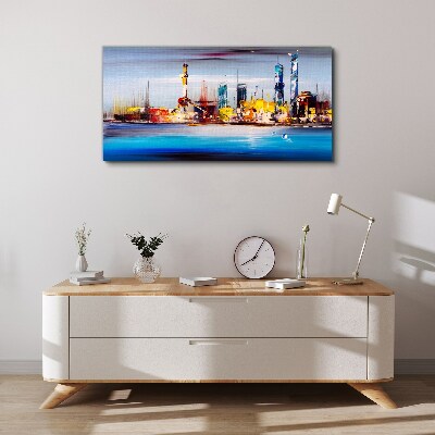 Modern cityscape panorama Canvas wall art