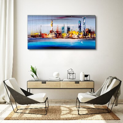 Modern cityscape panorama Canvas wall art