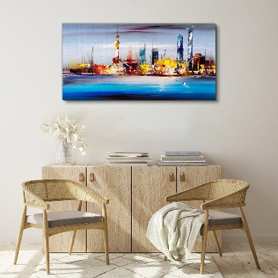 Modern cityscape panorama Canvas wall art