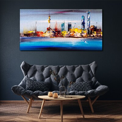 Modern cityscape panorama Canvas wall art
