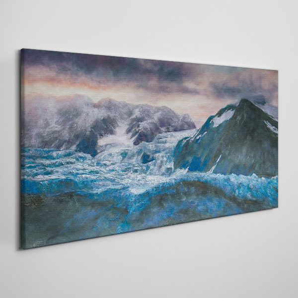 Icy mountain landscapes Canvas wall art