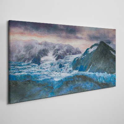 Icy mountain landscapes Canvas wall art