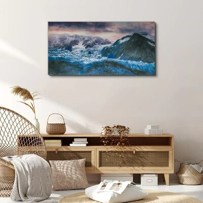 Icy mountain landscapes Canvas wall art