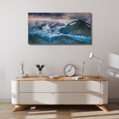 Icy mountain landscapes Canvas wall art