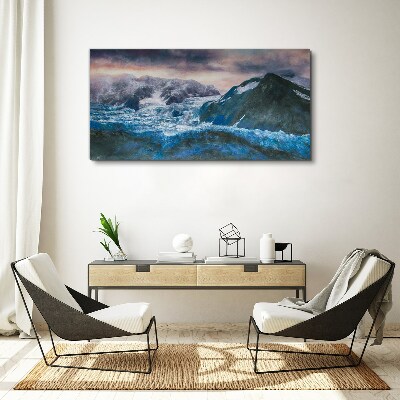 Icy mountain landscapes Canvas wall art
