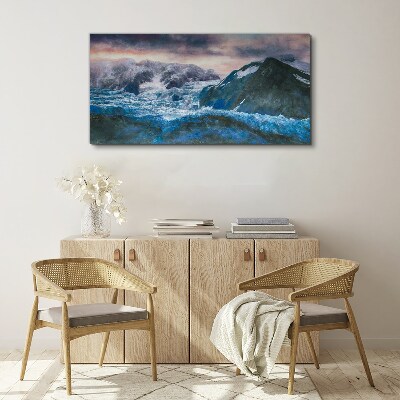 Icy mountain landscapes Canvas wall art
