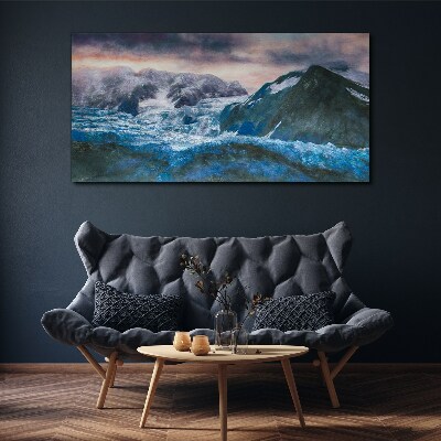 Icy mountain landscapes Canvas wall art