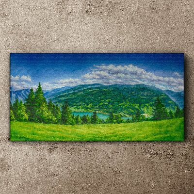 Green mountain landscape in summer Print on canvas