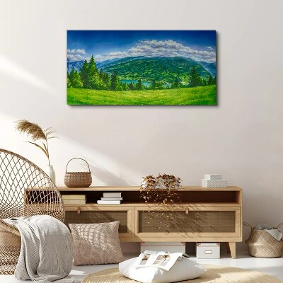 Green mountain landscape in summer Print on canvas