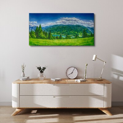 Green mountain landscape in summer Print on canvas