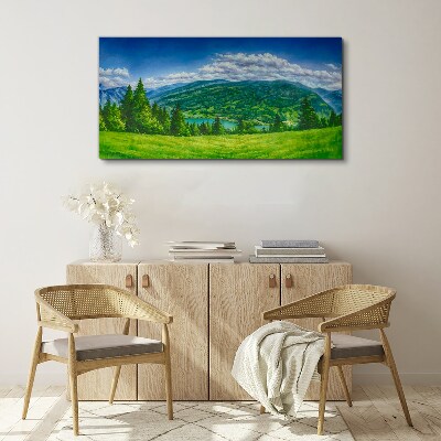 Green mountain landscape in summer Print on canvas