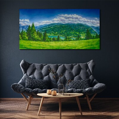 Green mountain landscape in summer Print on canvas