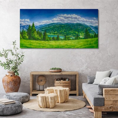 Green mountain landscape in summer Print on canvas
