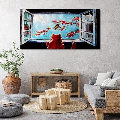A window into the world of spring colors Print on canvas