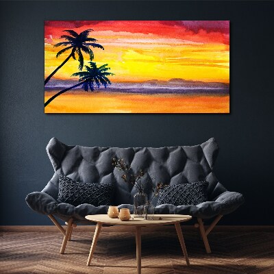 Tropical sunset over the beach Print on canvas