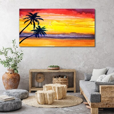 Tropical sunset over the beach Print on canvas