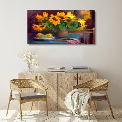Sunflowers in a vase Canvas wall art