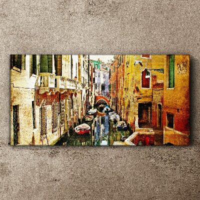 City boats Canvas Wall art