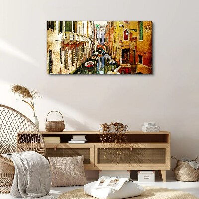 City boats Canvas Wall art