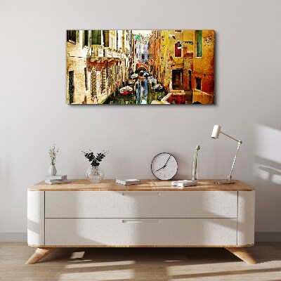 City boats Canvas Wall art