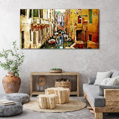 City boats Canvas Wall art